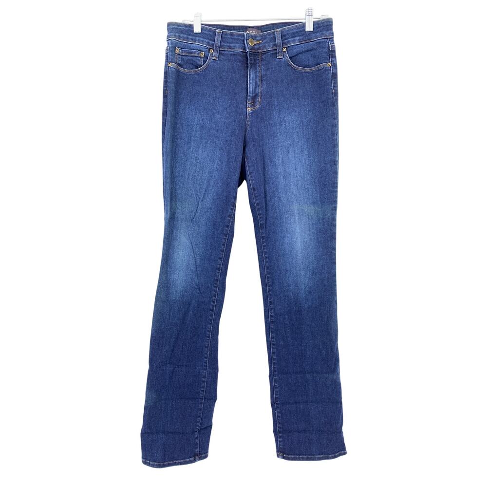 NYDJ Marilyn Straight Leg Jeans Womens Size 10 Medium Wash Denim Stretch